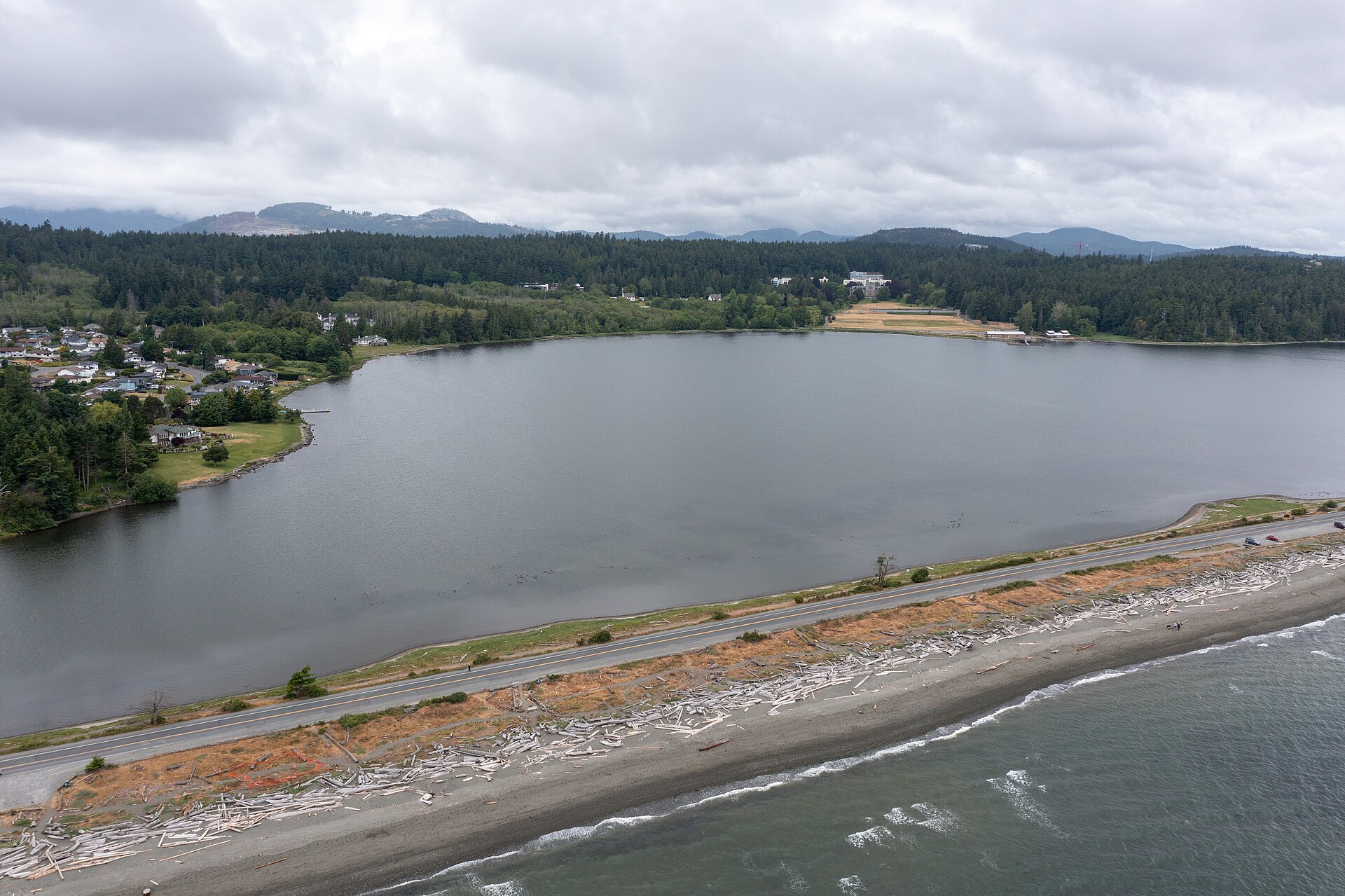 Aerial photograph of inner Esquimalt Lagoon